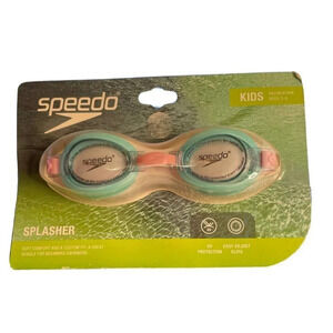 Speedo Swimming Goggles Kids 3-8 Splasher Seafoam Pink‎ NEW UV Protection